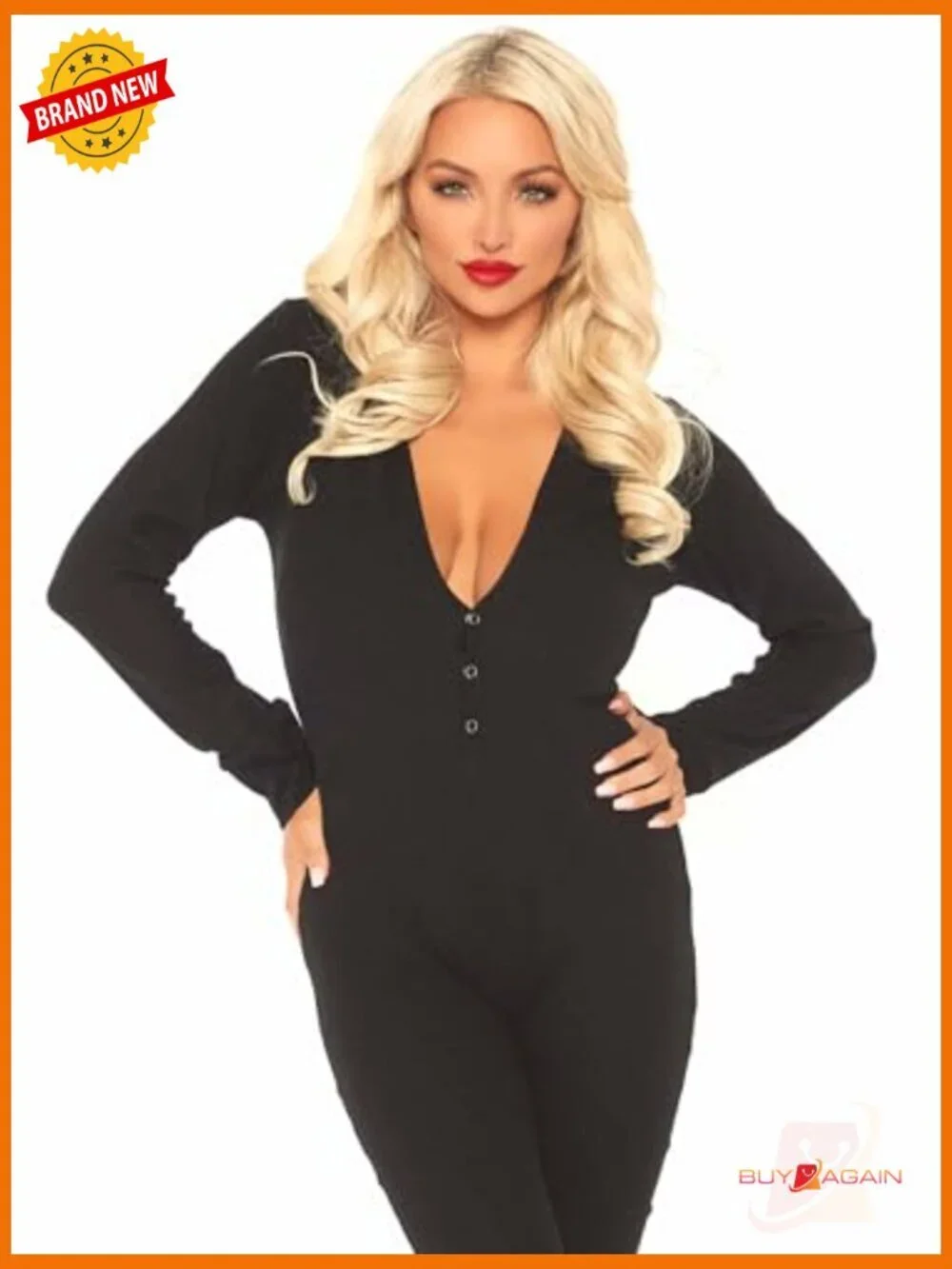 Brushed Rib Long Johns Onesie with Cheeky Back Flap Sleepwear